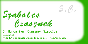 szabolcs csasznek business card